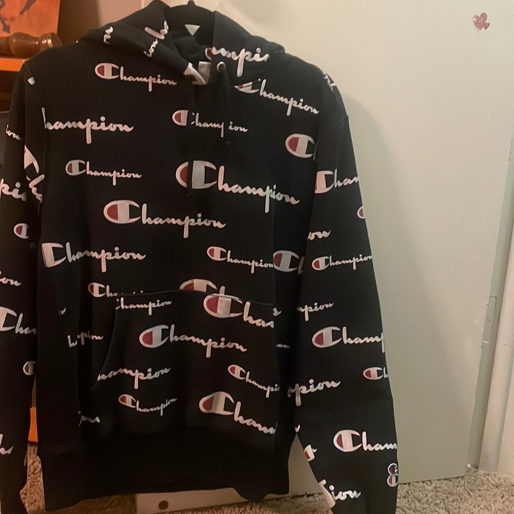 champion black hoodie great condition